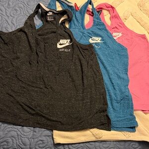 Nike Racerback Tank Tops - Black, teal, Pink size XL